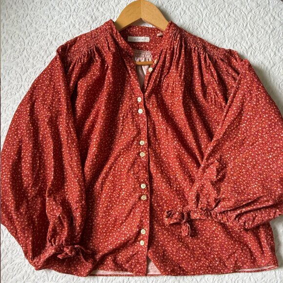 Doen O’Keeffe Top in Burgundy California Wildflower - Picture 2 of 6